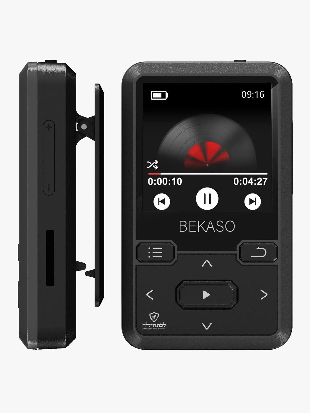 Penson Bekaso 16GB Kosher MP3 Player with High-Quality Audio and Built-in Clip
